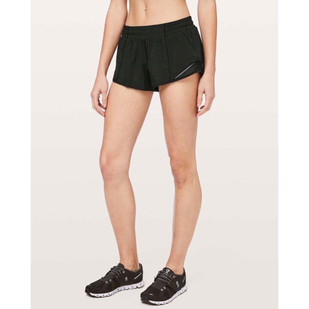 Lululemon Hotty Hot Short II 2.5 Black Low Rise Running Shorts W7AU8S size 10